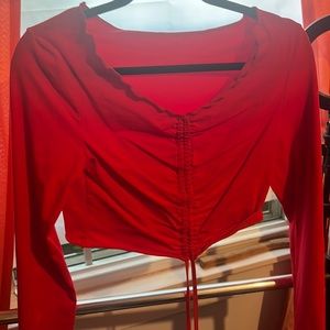 Shein red crop top